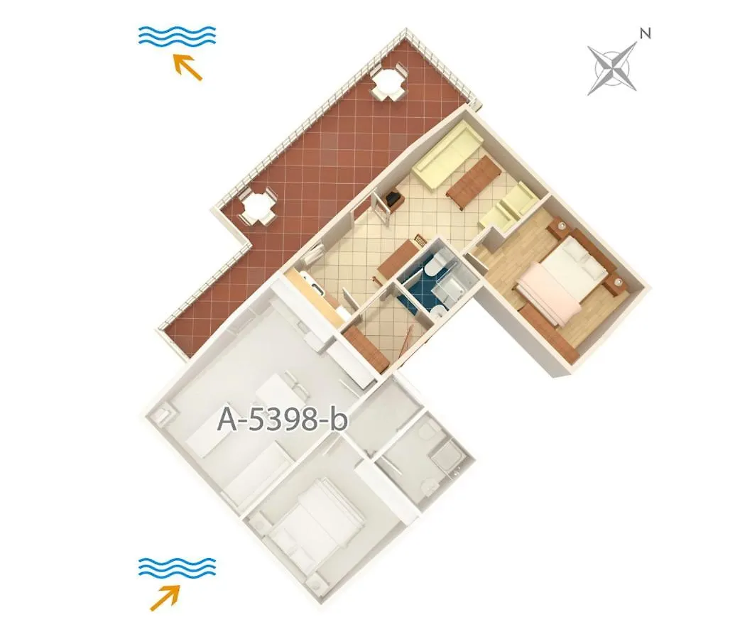 Apartment Njivice 5398A